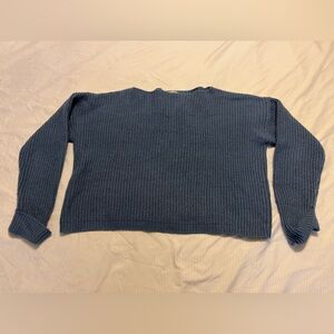 Poof! Textured Blue Crew Neck Sweater